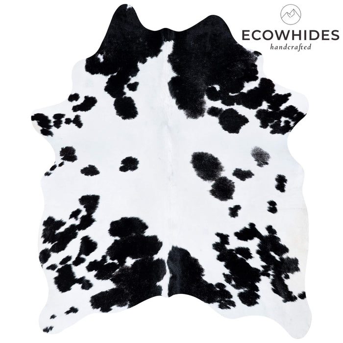 Brazilian Black and White Cowhide Rug Size 6'7" L x 5'5" W 7258