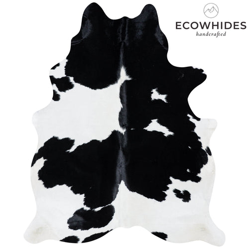 Brazilian Black and White Cowhide Rug Size 6'10" L x 5'8" W 7259