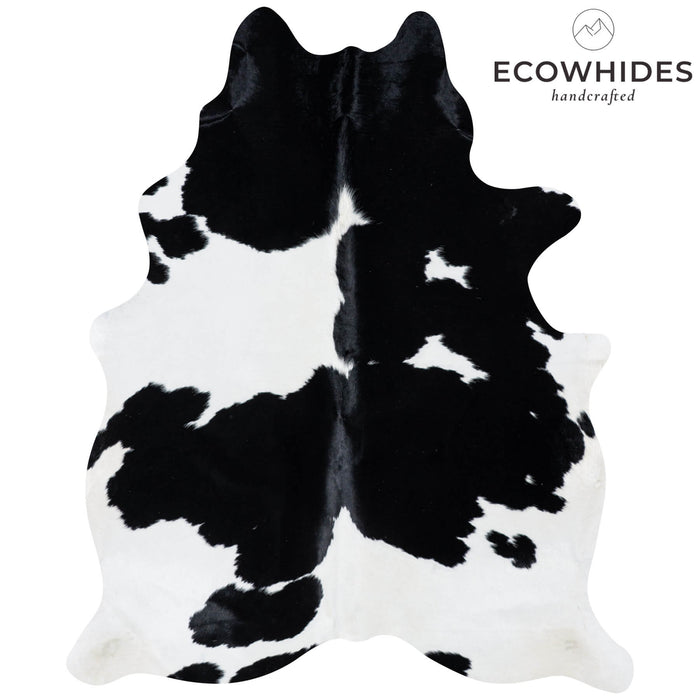 Brazilian Black and White Cowhide Rug Size 6'10" L x 5'8" W 7259