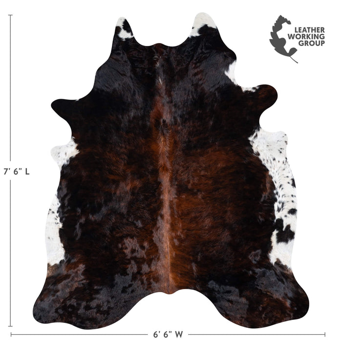 Brazilian Mahogany Cowhide Rug Size 7'6" L x 6'6" W 7271