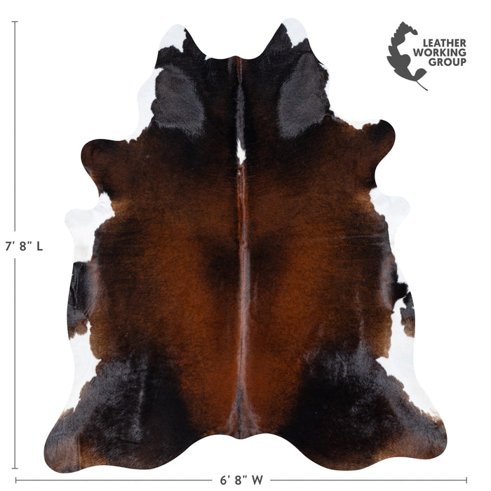 Brazilian Mahogany Cowhide Rug Size 7'8" L x 6'8" W 7292