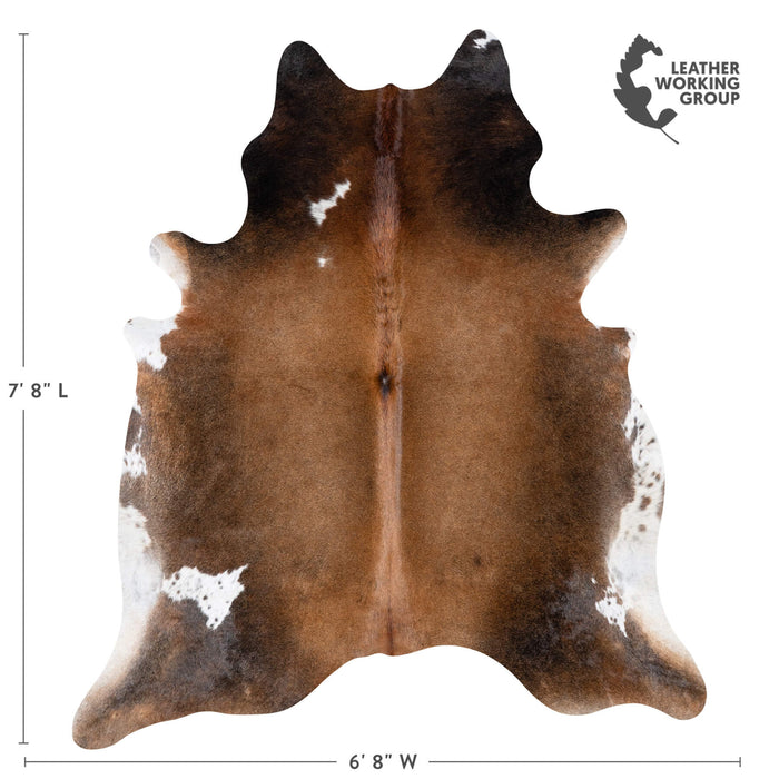 Brazilian Mahogany Cowhide Rug Size 7'8" L x 6'8" W 7294