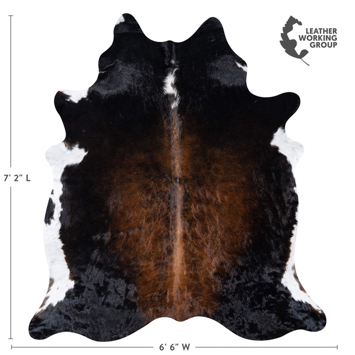 Brazilian Mahogany Cowhide Rug Size 7'2" L x 6'6" W 7295