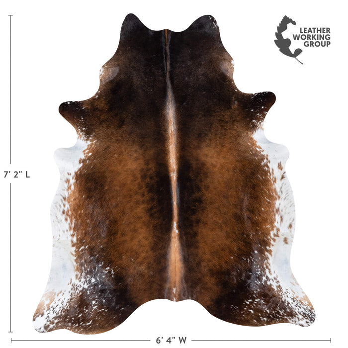 Brazilian Mahogany Cowhide Rug Size 7'2" L x 6'4" W 7296