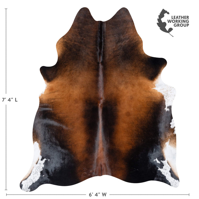 Brazilian Mahogany Cowhide Rug Size 7'4" L x 6'4" W 7297