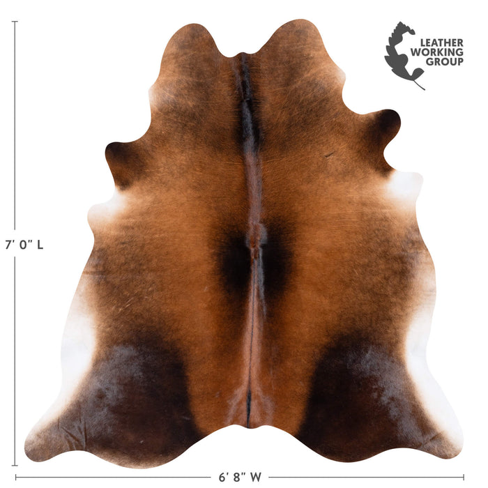 Brazilian Mahogany Cowhide Rug Size 7'0" L x 6'8" W 7298