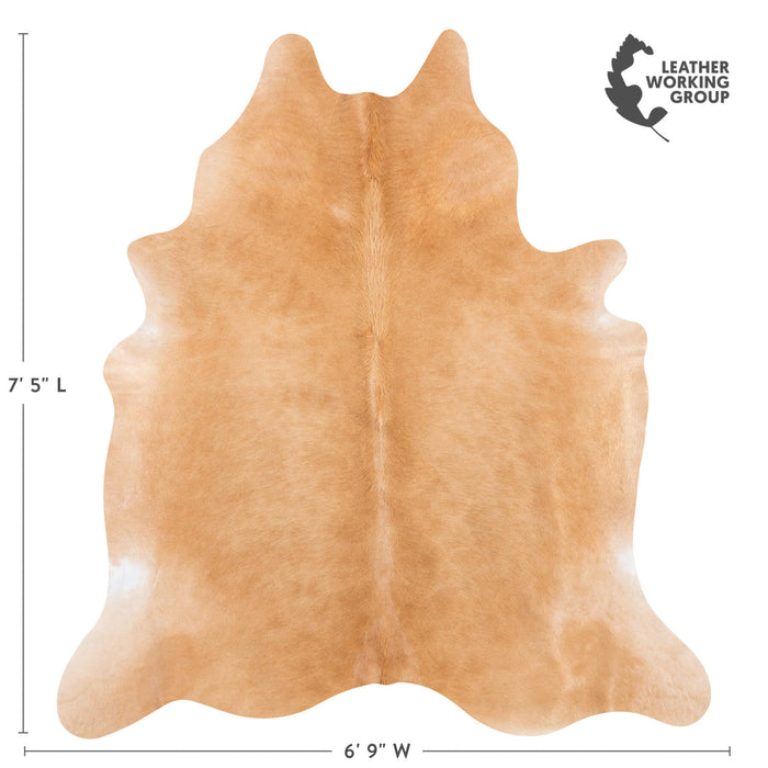 Brazilian Beige Cowhide Rug Size 7'5" L x 6'9" W 7315