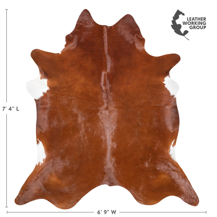 Brazilian Brown Cowhide Rug Size 7'4" L x 6'9" W 7325