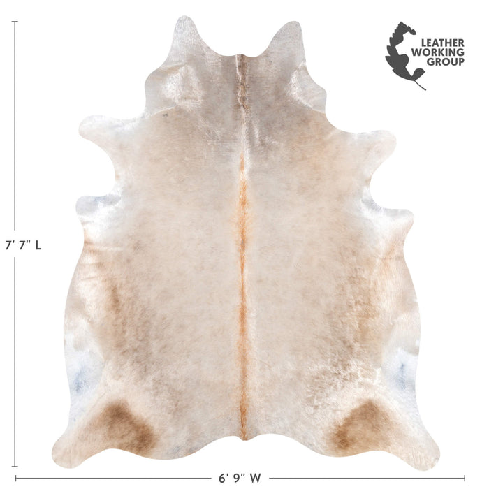 Brazilian Champagne Cowhide Rug Size 7'7" L x 6'5" W 7354