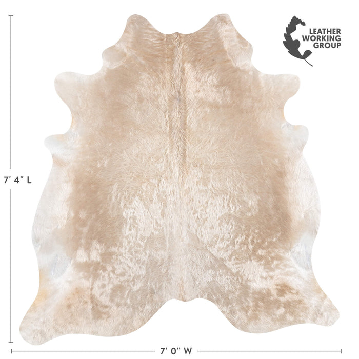 Brazilian Champagne Cowhide Rug Size 7'4" L x 7'0" W 7358
