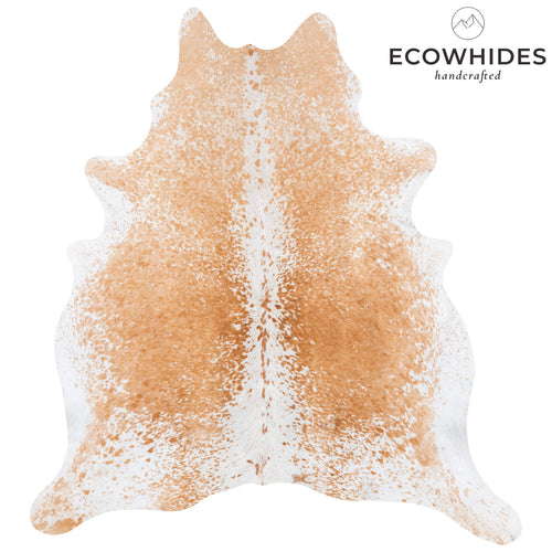 Brazilian Palomino and White Cowhide Rug Size 7'1" L x 6'5" W 7379