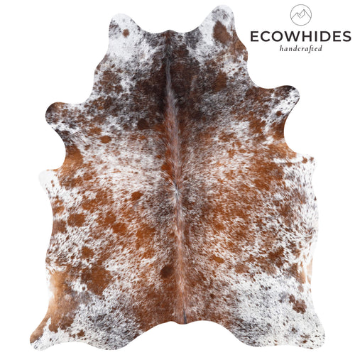 Brazilian Brown Salt and Pepper Cowhide Rug Size 6'11" L x 5'8" W 7394