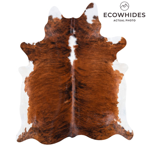 Brazilian Brindle White Belly and Backbone Cowhide Rug Size 7'5" L x 6'0" W 7420
