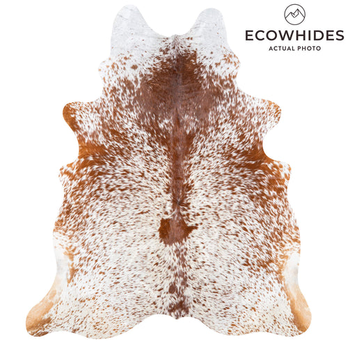 Brazilian Brown Salt and Pepper Cowhide Rug Size 7'4" L x 6'2" W 7426