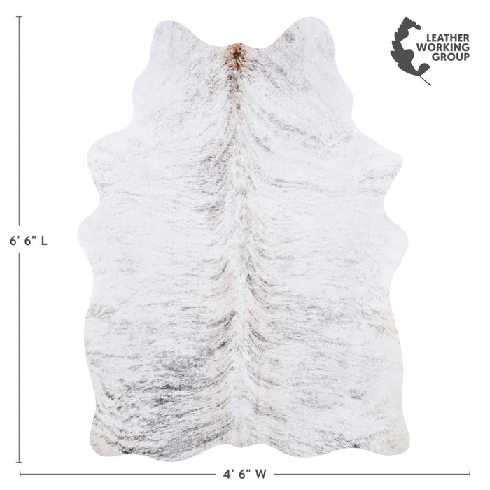 Brazilian Light Grey Brindle Cowhide Rug Size 6'6" L x 4'6" W 7434