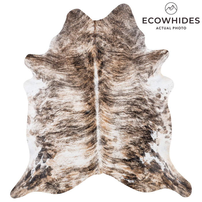 Brazilian Light Grey Brindle Cowhide Rug Size 7'1" L x 6'5" W 7435