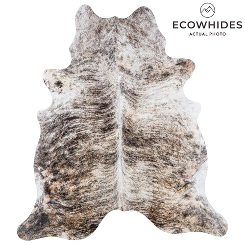 Brazilian Light Grey Brindle Cowhide Rug Size 7'2" L x 6'4" W 7436