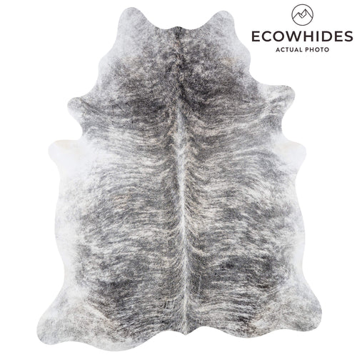 Brazilian Light Grey Brindle Cowhide Rug Size 7'1" L x 5'10" W 7438