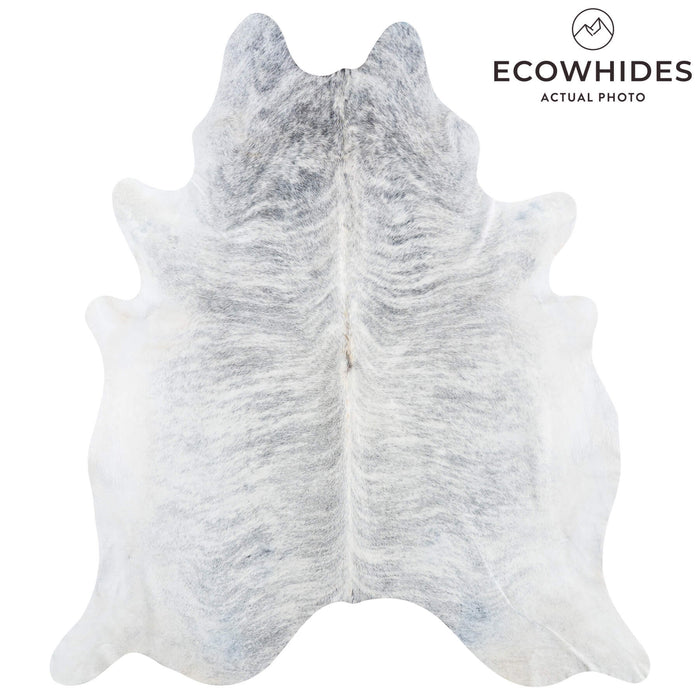 Brazilian Light Grey Brindle Cowhide Rug Size 7'8" L x 6'10" W 7442