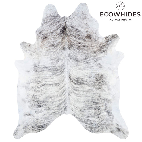 Brazilian Light Grey Brindle Cowhide Rug Size 7'8" L x 6'5" W 7444