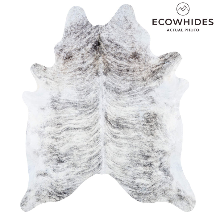 Brazilian Light Grey Brindle Cowhide Rug Size 7'8" L x 6'5" W 7444