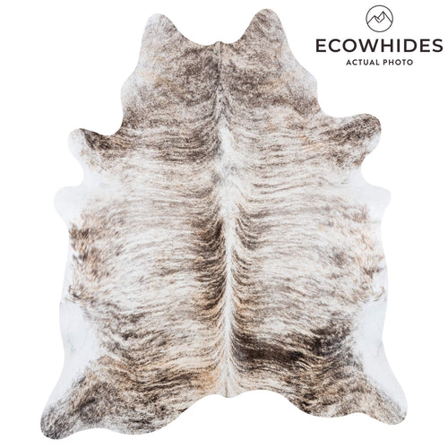 Brazilian Light Grey Brindle Cowhide Rug Size 7'2" L x 6'2" W 7445