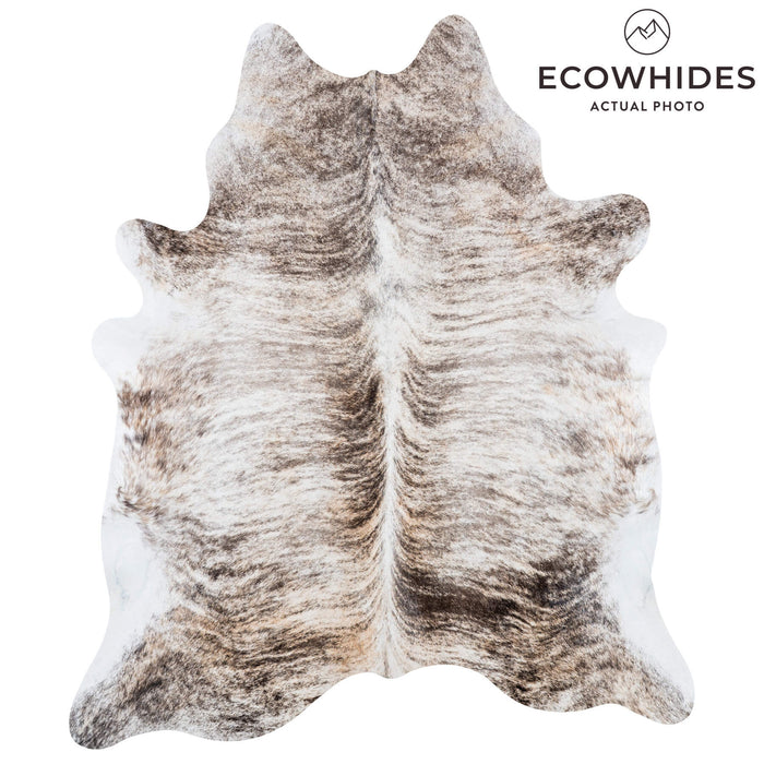 Brazilian Light Grey Brindle Cowhide Rug Size 7'2" L x 6'2" W 7445