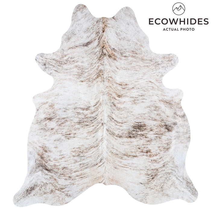 Brazilian Light Grey Brindle Cowhide Rug Size 7'11" L x 7'0" W 7454