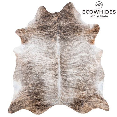Brazilian Light Grey Brindle Cowhide Rug Size 7'11" L x 7'2" W 7457