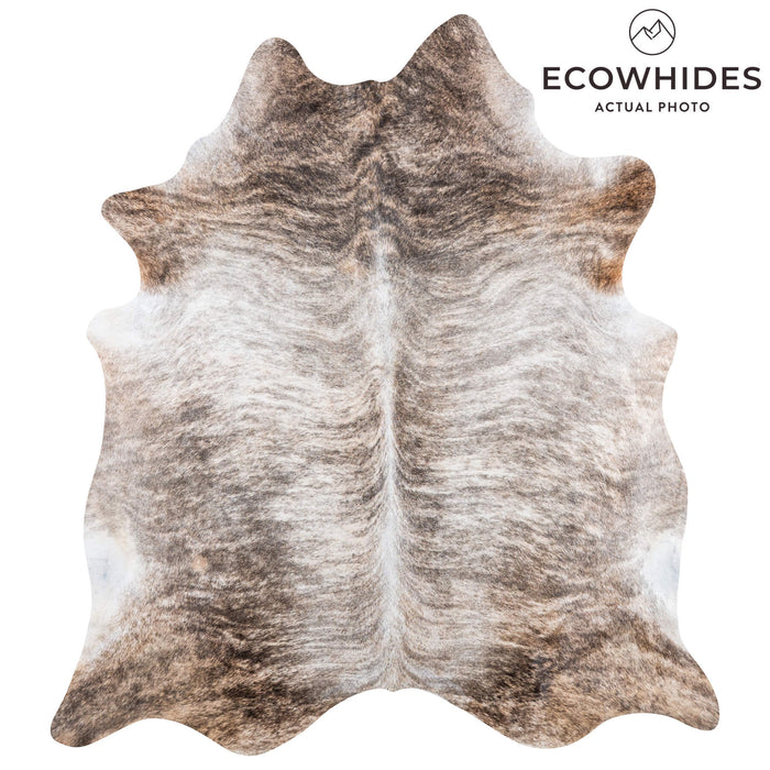 Brazilian Light Grey Brindle Cowhide Rug Size 7'11" L x 7'2" W 7457