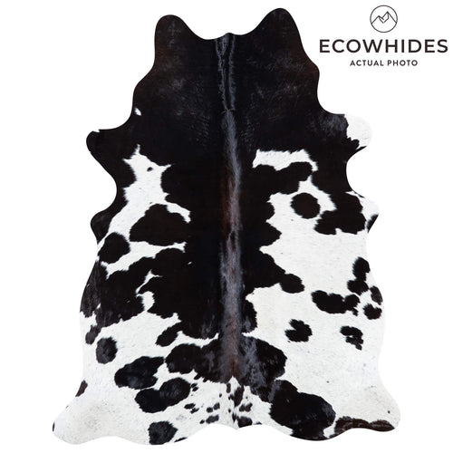 Brazilian Chocolate and White Cowhide Rug Size 7'7" L x 5'10" W 7464