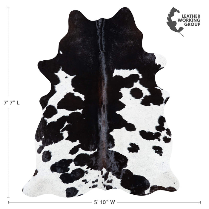Brazilian Chocolate and White Cowhide Rug Size 7'7" L x 5'10" W 7464