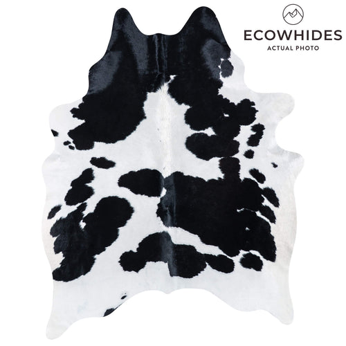 Brazilian Black and White Cowhide Rug Size 7'2" L x 5'5" W 7492