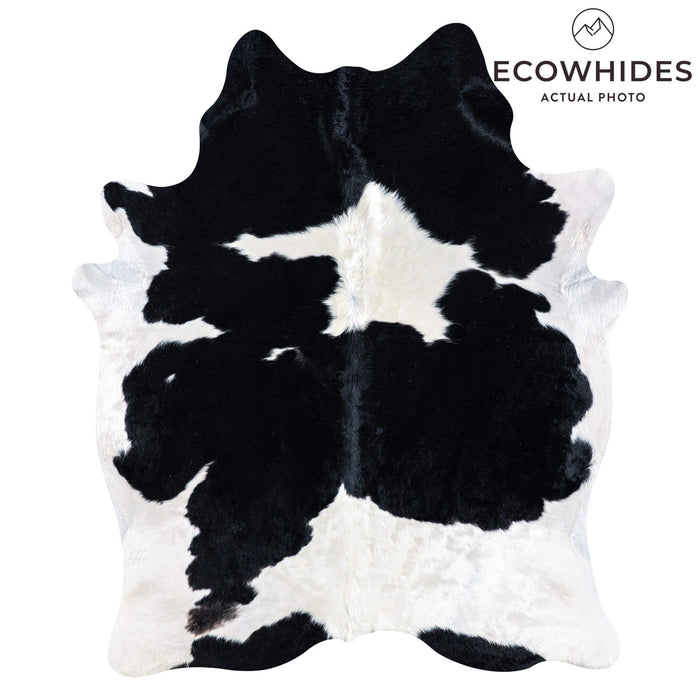 Brazilian Black and White Cowhide Rug Size 7'2" L x 5'8" W 7493