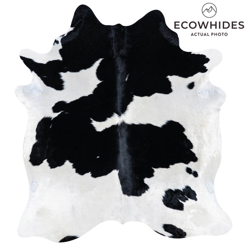 Brazilian Black and White Cowhide Rug Size 6'11" L x 6'3" W 7494