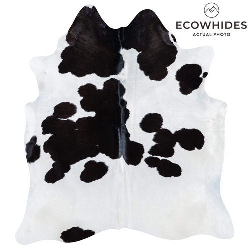 Brazilian Black and White Cowhide Rug Size 6'10" L x 6'3" W 7495