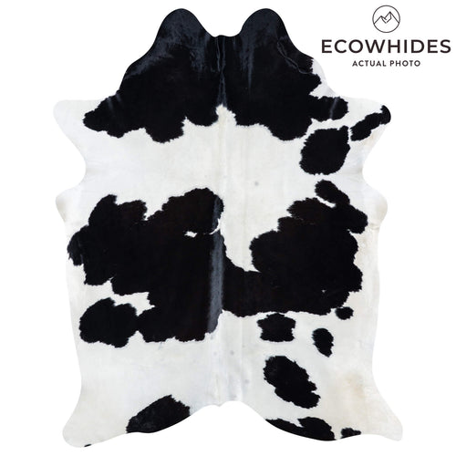 Brazilian Black and White Cowhide Rug Size 7'7" L x 5'9" W 7497
