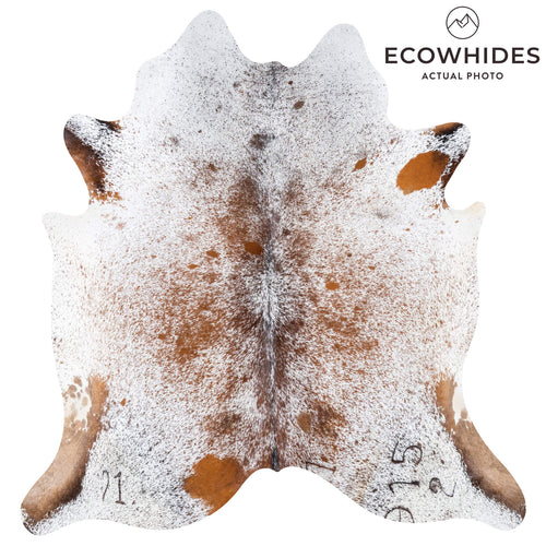 Brown Salt and Pepper Cowhide Rug Size 7'6" L x 7'1" W 7624