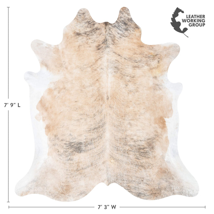 Light Brindle Cowhide Rug Size 7'9" L x 7'3" W 7649