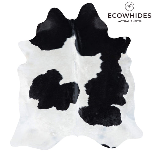 Brazilian Black and White Cowhide Rug Size 7'1" L x 6'5" W 7651