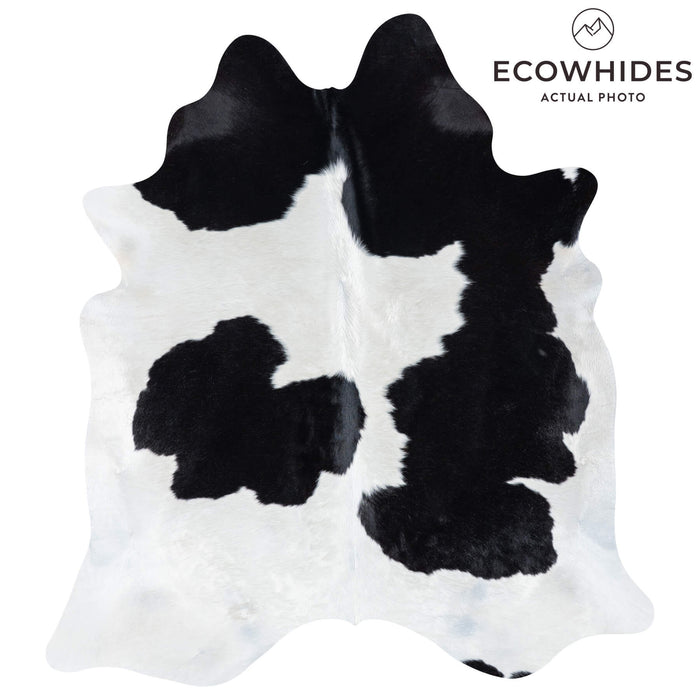 Brazilian Black and White Cowhide Rug Size 7'1" L x 6'5" W 7651