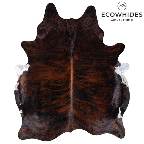 Brazilian Dark Brindle Cowhide Rug Size 7'1" L x 6'5" W 7656