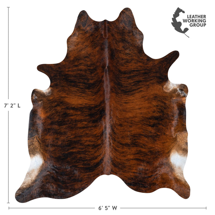 Brazilian Brindle Cowhide Rug Size 7'2" L x 6'5" W 7657