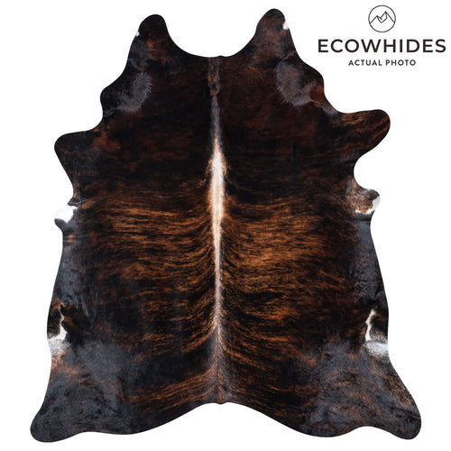 Brazilian Dark Brindle Cowhide Rug Size 7'2" L x 6'4" W 7658