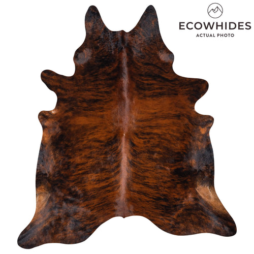 Brazilian Brindle Cowhide Rug Size 7'6" L x 6'9" W 7659