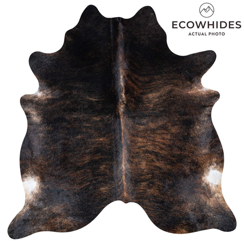 Brazilian Dark Brindle Cowhide Rug Size 7'1" L x 6'10" W 7661