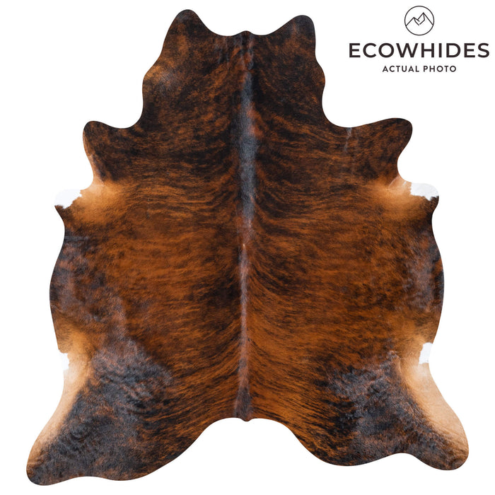 Brazilian Brindle Cowhide Rug Size 7'1" L x 6'7" W 7664