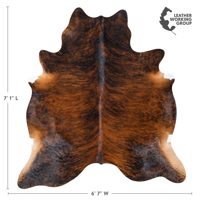 Brazilian Brindle Cowhide Rug Size 7'1" L x 6'7" W 7664