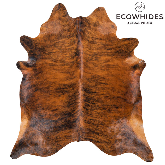 Brazilian Brindle Cowhide Rug Size 7'4" L x 6'8" W 7666