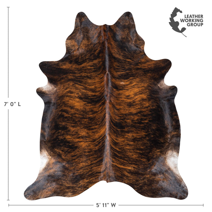 Brazilian Dark Brindle Cowhide Rug Size 7'0" L x 5'11" W 7672